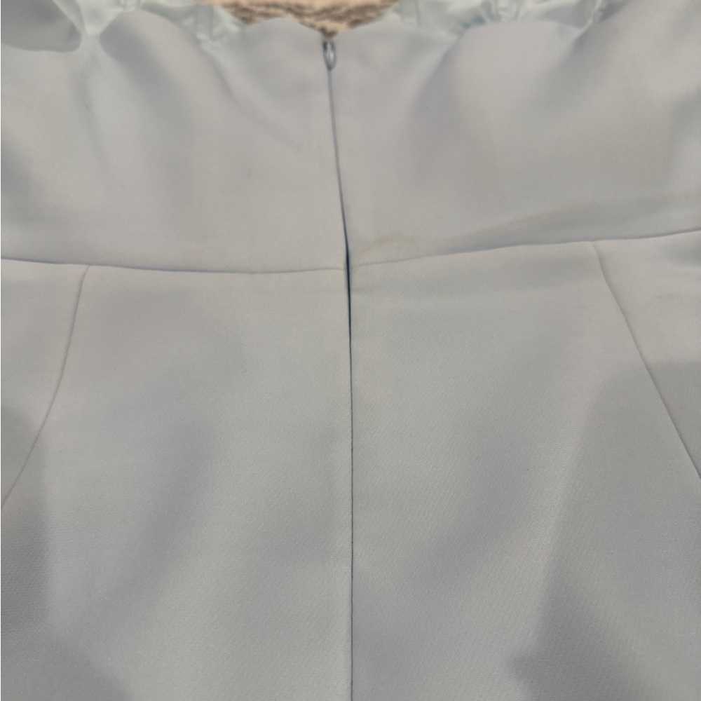 Elegant Light Blue Strapless Dress - Picture 13 of 13